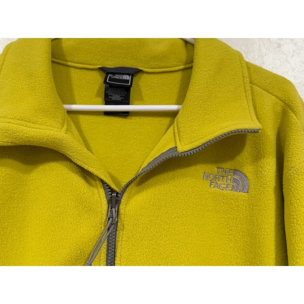 The North Face TKA 100 Glacier Full Zip Fleece Jacket Mens XL Chartreuse Yellow